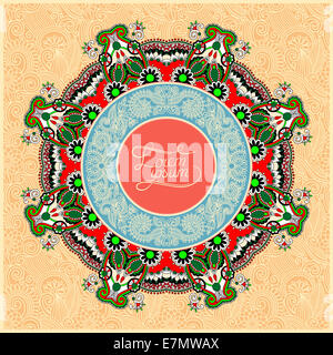 Cadre ornement rond, cercle floral background, mandala patter Banque D'Images