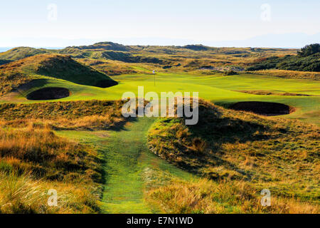 Trou Signature, le timbre-poste, le 8e, au Royal Troon Golf Club, Troon, Ayrshire, Scotland, UK Banque D'Images