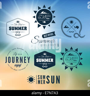 Vacances d'été vintage design typographie Banque D'Images