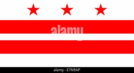 Le drapeau de l'État de Washington DC en rouge et blanc Banque D'Images