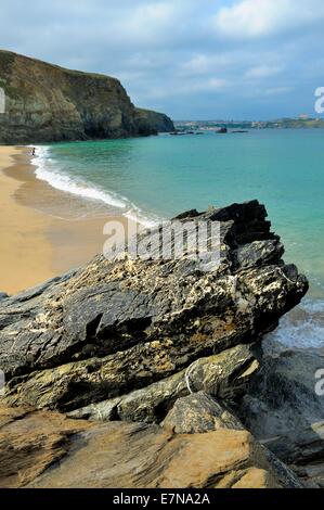 Plage de lusty glaze Newquay Corwall England uk Banque D'Images