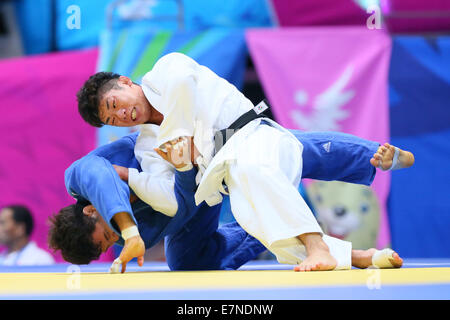 Incheon, Corée du Sud. Sep 20, 2014. Takajo Tomofumi (JPN) Judo : procéder à des hommes au gymnase Dowon kg au cours de la 2014 Jeux Asiatiques d'Incheon en Corée du Sud, la Corée du Sud. © YUTAKA/AFLO SPORT/Alamy Live News Banque D'Images