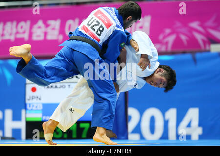 Incheon, Corée du Sud. Sep 20, 2014. Takajo Tomofumi (JPN) Judo : procéder à des hommes au gymnase Dowon kg au cours de la 2014 Jeux Asiatiques d'Incheon en Corée du Sud, la Corée du Sud. © YUTAKA/AFLO SPORT/Alamy Live News Banque D'Images