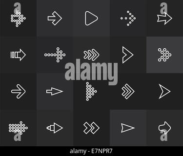 Icônes contour design fin et plat, ligne moderne style de trait Banque D'Images
