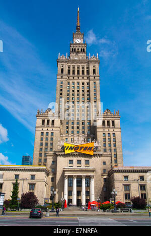 Palac Kultury, le Palais de la Culture et de la Science (1955), Varsovie, Pologne, Europe Banque D'Images