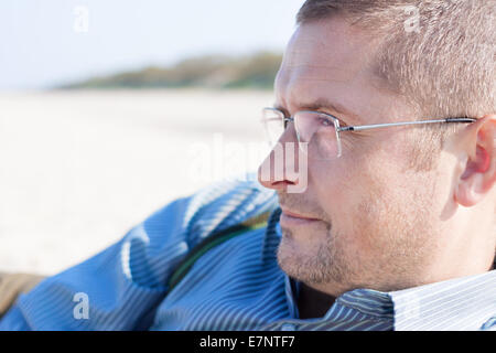 Homme 40 ans close up portrait outdoor Banque D'Images