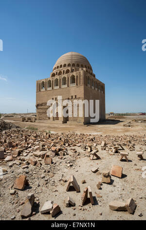 L'ancienne, d'un mausolée, Merv, Sultan Sanjar, le Turkménistan, l'Asie centrale, d'Asie, archéologie, architecture, ville, la culture, l'histoire, pa Banque D'Images