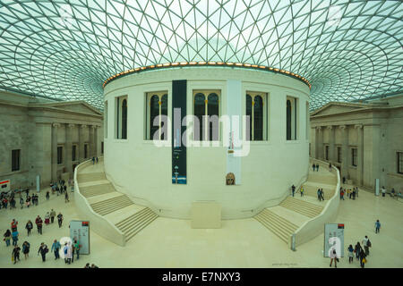British, British Museum, Londres, Angleterre, Royaume-Uni, architecture, art, big, plafond, colonnes, couverts, de la culture, hall, l'histoire, musée, Banque D'Images