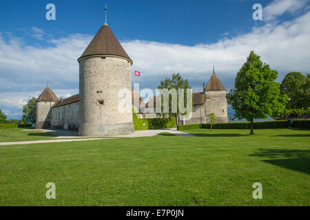 La cote VD, château, rôle, roll, le lac de Genève, canton, VD, Vaud, Suisse, Romandie, l'ouest du lac de Genève, Suisse, Europe, Banque D'Images