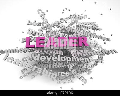Image 3D concept Leader mot cloud background Banque D'Images