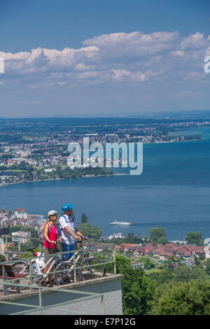 Le lac de Constance, biker, le lac de Constance, Rorschach, coeur, location route, vélos, vélo, équitation, vélo, SG, canton de Saint-Gall, Banque D'Images