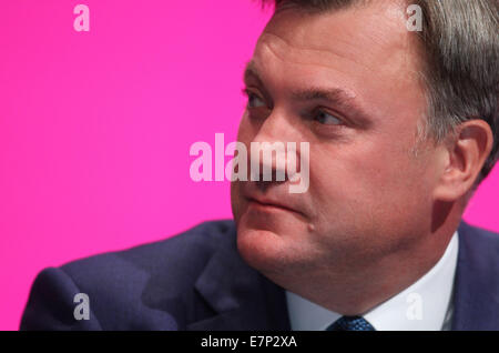 ED BALLS MP LE POSTE DE EXCHE 22 septembre 2014 Manchester Central Manchester en Angleterre Banque D'Images