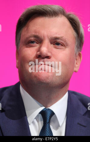 ED BALLS MP LE POSTE DE EXCHE 22 septembre 2014 Manchester Central Manchester en Angleterre Banque D'Images