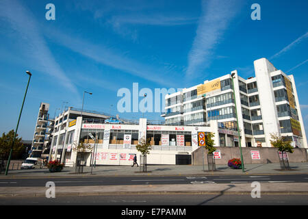 La place de l'unité (Maison Souveraine) développement sur le côté sud de la ville de Nottingham, Angleterre, Royaume-Uni Banque D'Images