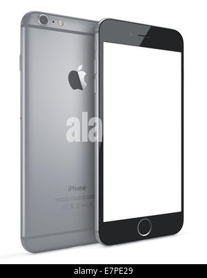 Espace Apple iPhone 6 Gris Plus avec écran vide Banque D'Images