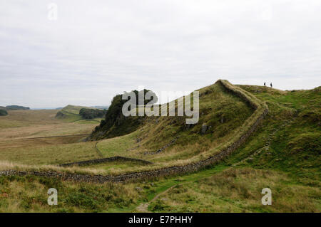 Mur d'Hadrien et Cawfields Milecastle à numéro 42. Banque D'Images