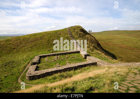 Mur d'Hadrien et Cawfields Milecastle à numéro 42. Banque D'Images