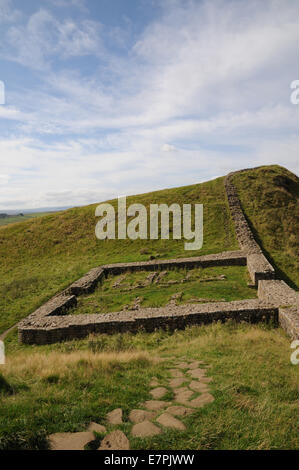 Mur d'Hadrien et Cawfields Milecastle à numéro 42. Banque D'Images