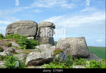 Tor sur granite Hill Rosewall, près de St Ives, Cornwall Banque D'Images