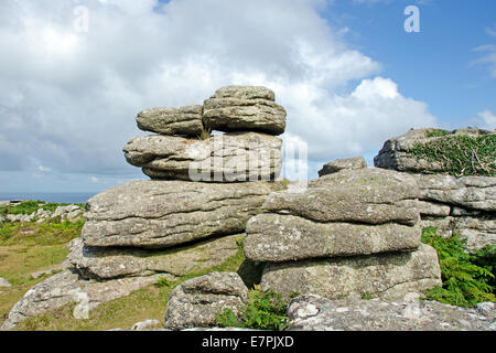 Tor sur granite Hill Rosewall, près de St Ives, Cornwall Banque D'Images