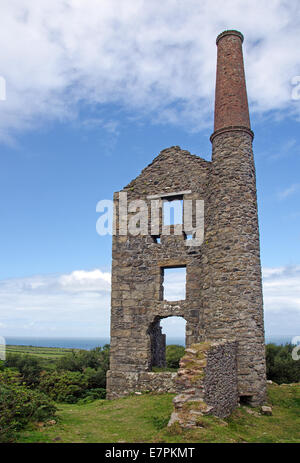 Moteur à chambre de pompage Carn Galver Mine, Penwith, Cornwall. Banque D'Images