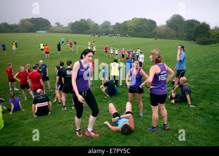 Worcester, Worcester parkrun Woods Country Park, Worcestershire, Angleterre, RU Banque D'Images