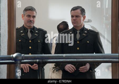 Les Monuments Hommes Année : 2014 USA / Allemagne Réalisateur : George Clooney George Clooney, Matt Damon Banque D'Images