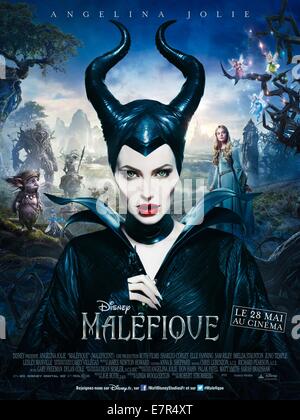 Année : 2014 maléfique USA Réalisation : Robert Stromberg Angelina Jolie affiche de film (fr) Banque D'Images