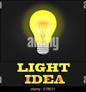 Ampoule jaune brillant comme concept d'inspiration Banque D'Images