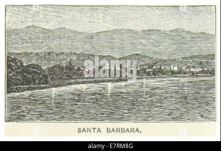 Cette illustration de 1891 représente la ville de Santa Barbara, en Californie, mettant en valeur son paysage, son architecture et ses caractéristiques côtières à la fin du XIXe siècle. Banque D'Images