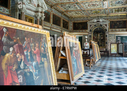 Brésil, Salvador, les peintures anciennes dans la sacristie de la Basilique Cathédrale à la place de Jésus Banque D'Images