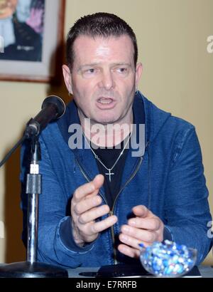 Aslan organise une conférence de presse à l'hôtel Gresham d'annoncer leur retour à des spectacles pour la première fois depuis le chanteur Christy Dignam's cancer diagnostic avec un concert à l'Olympia le 31 mai en vedette : Billy McGuinness Où : Dublin, Irlande Quand : 21 Mars 2014 Banque D'Images