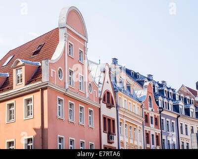 Tirgonu Street dans l'architecture de la vieille ville de Riga, en Lettonie. Banque D'Images