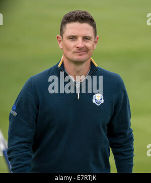 Gleneagles, Sangüesa, Perthshire, en Écosse. Sep 23, 2014. La Ryder Cup. Justin Rose (EUR) au cours de sa pratique. Credit : Action Plus Sport/Alamy Live News Banque D'Images