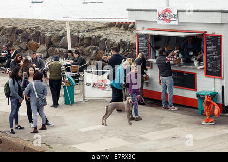 Lobster Shack sea food dans le port de North Berwick Banque D'Images