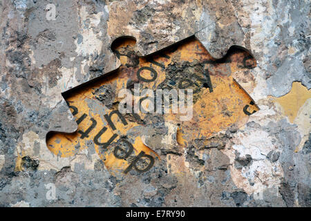 Puzzle argent Banque D'Images