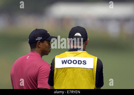 Oakmont, Pennsylvanie, USA. 17 Juin, 2007. Tiger Woods en action au cours de l'US Open à Oakmont Country Club le 17 juin 2007 à Oakmont, Pa.ZUMA Press/Scott A. Miller. © Scott A. Miller/ZUMA/ZUMAPRESS.com/Alamy fil Live News Banque D'Images