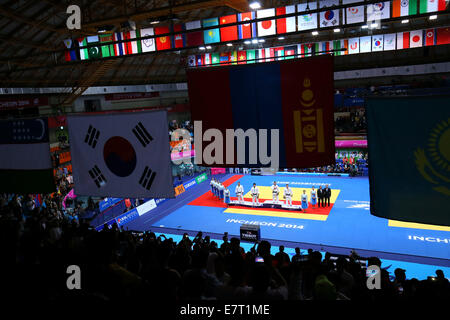 Incheon, Corée du Sud. 22 Sep, 2014. Vue générale : Judo au gymnase Dowon pendant le 2014 Jeux Asiatiques d'Incheon en Corée du Sud, la Corée du Sud. © Yohei Osada/AFLO SPORT/Alamy Live News Banque D'Images