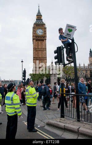 Le climat international Personnes avant mars de sommet de l'ONU sur le climat demande que l'action sur les changements climatiques LONDRES 2014 Banque D'Images