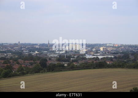 Wakefield, West Yorkshire, vue de Sandal Castle Banque D'Images