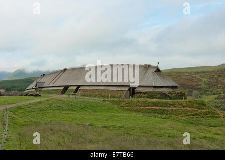 Viking traditionnel longue maison dans les îles Lofoten, Norvège Banque D'Images