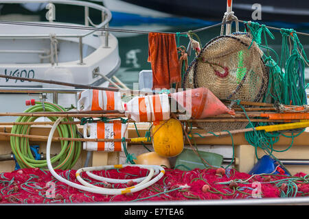 Bateau de pêche, Vieux Port ou Vieux Port, Bastia, Haute-Corse, Corse, France Banque D'Images