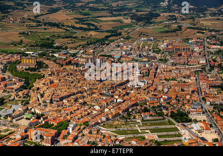 Vue aérienne, vue de la ville de Vic, Catalogne, Espagne Banque D'Images