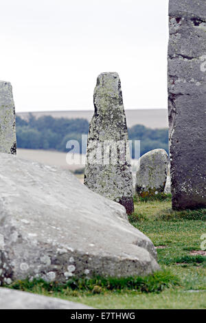 Stonehenge - Linteau sur cercle intérieur Pierres Banque D'Images