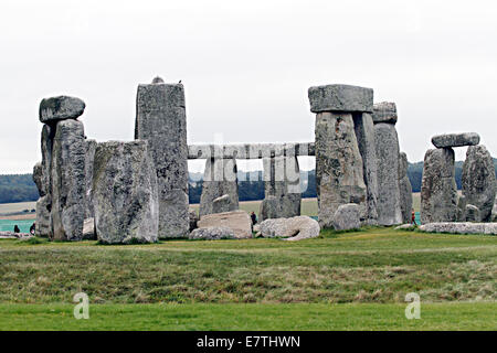 Stonehenge - Linteau sur cercle intérieur Pierres Banque D'Images