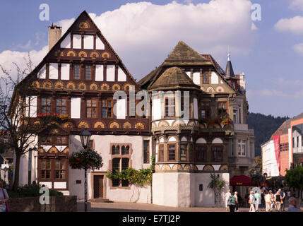 Châssis traditionnel allemand Weser-renaissance maisons de la vieille ville de Hoexter, Banque D'Images