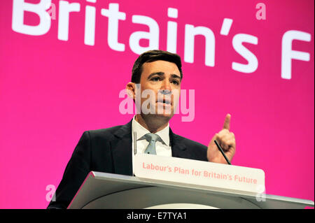 Manchester, UK. 24 Septembre, 2014. Andy Burnham, secrétaire d'État à l'ombre du parti Santé Crédit : Della Batchelor/Alamy Live News Banque D'Images