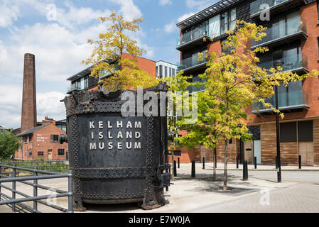 Kelham Island Trimestre à Sheffield une fois une partie industrielle de la ville désormais régénérées à l'appartements moderne, tendance et appartements Banque D'Images