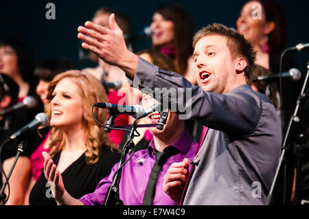 Perpetuum Jazzile, slovène, groupe de musique a cappella à la scène en concert sold out Dvorana Tabor, Maribor, Slovénie, 2012 Banque D'Images