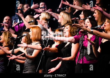 Perpetuum Jazzile, slovène, groupe de musique a cappella à la scène en concert sold out Dvorana Tabor, Maribor, Slovénie, 2012 Banque D'Images